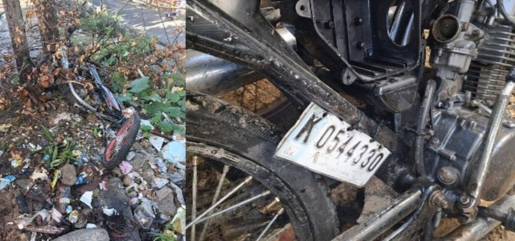 Policía Nacional recupera motocicleta abandonada durante patrullaje preventivo en el sector de Madre Vieja Norte, San Cristóbal
