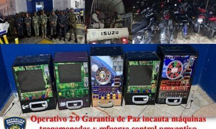 Operativo 2.0 Garantía de Paz incauta máquinas tragamonedas y refuerza control preventivo en San Cristóbal