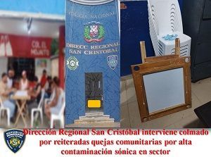 Dirección Regional San Cristóbal interviene colmado por reiteradas quejas comunitarias por alta contaminación sónica en sector