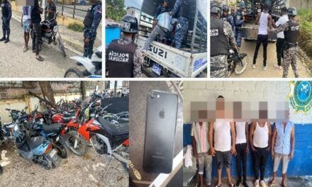 Operativo preventivo en Canastica deja detenidos, motocicletas retenidas y ocupación de evidencias policiales diversas