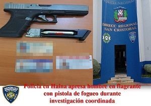 Policía en Haina apresa hombre en flagrante con pistola de fogueo durante investigación coordinada