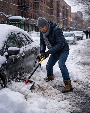 Palear nieve en New York sin entrenamiento podría ser perjudicial para la salud.