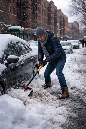 Palear nieve en New York sin entrenamiento podría ser perjudicial para la salud.