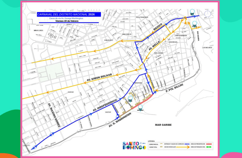 Alcaldía del Distrito Nacional cerrará tramo del Malecón este viernes por montaje del carnaval