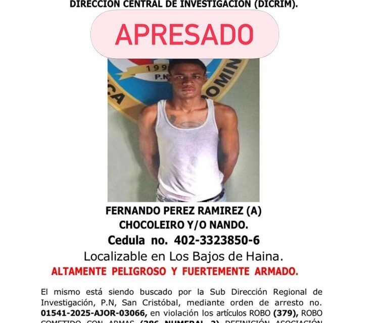 Acción Rápida apresa reconocido delincuente buscado por múltiples delitos graves