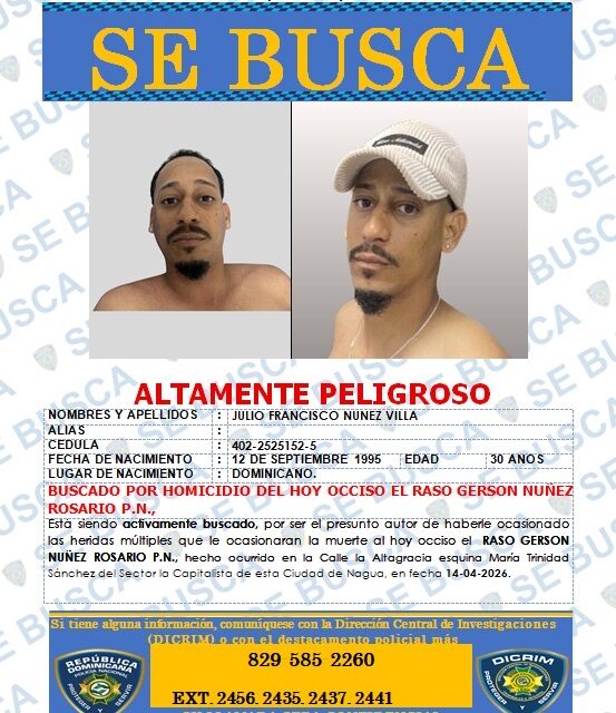 Policía activa búsqueda de hombre señalado como autor de la muerte de raso policial en banca de apuestas de Nagua