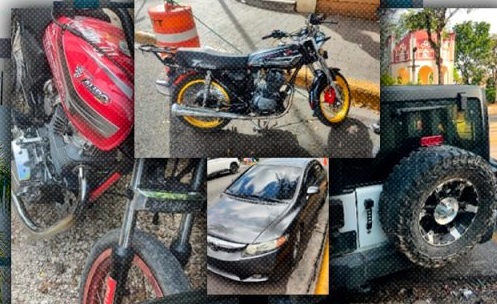 Policía recupera dos vehículos y cuatro motocicletas durante operativos en San Cristóbal
