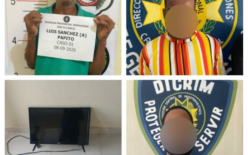 Policía apresa 10 personas por homicidio, drogas, robos y otros delitos en Barahona