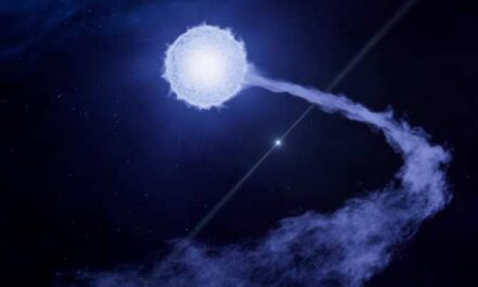 Un púlsar captura el viento estelar de una estrella hipergigante azul