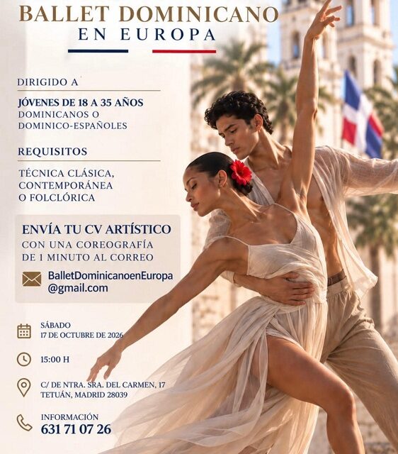 El Ballet Dominicano en Europa convoca a jóvenes bailarines dominicanos y dominico-españoles para una audición en Madrid